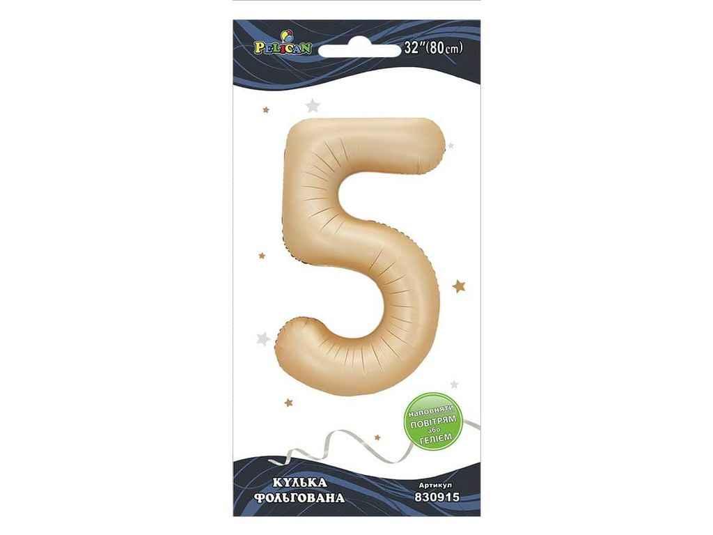 Кулька фольгована цифра 32 (80 см) 5 лате ТМ PELICAN, фото 1