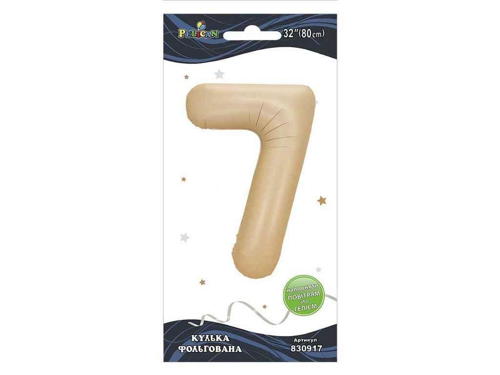 Кулька фольгована цифра 32 (80 см) 7 лате ТМ PELICAN, фото 1