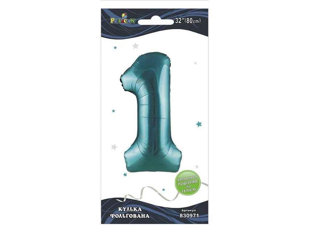 Кулька фольгована цифра 32 (80 см) 1 тіффані ТМ PELICAN, фото 1