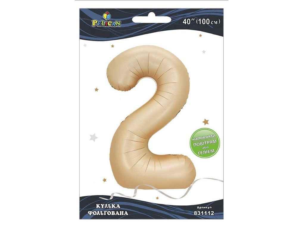 Кулька фольгована цифра 40 (100 см) 2 лате ТМ PELICAN, фото 1
