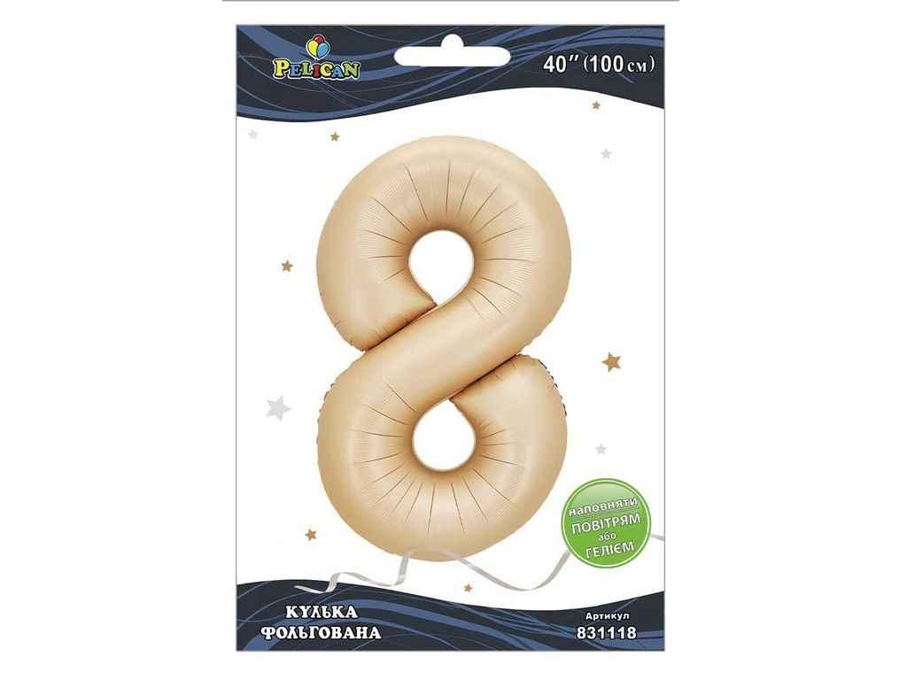 Кулька фольгована цифра 40 (100 см) 8 лате ТМ PELICAN, фото 1