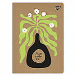 Зошит для записів Yes Flowers 48 А4 аркушів клітинка крафт, фото 3