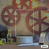 Світлодіодна дошка для нотаток із маркером від USB12,5x17,5 см LAMP 3D/Світильник нічник для малюнків, фото 2