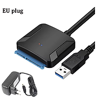 Адаптер-перехідник SATA 2.5"/3.5" на USB 3.0 для HDD/SSD з блоком живлення