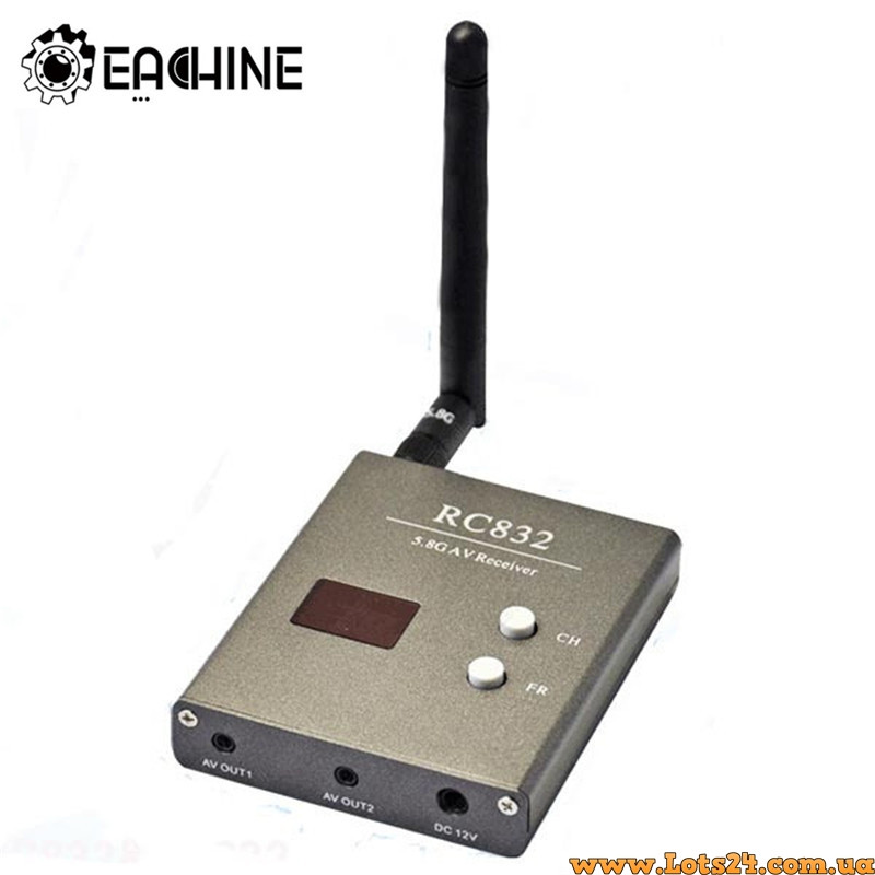 FPV приймач Eachine RC832 5.8G 48CH VRX для ФПВ дрона квадрокоптера передавач бездротовий відео сигнал антена відеоспостереження