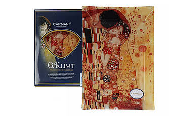 Скляна тарілка Г. Клімт Поцілунок Carmani, 32х24 см (198-1141)