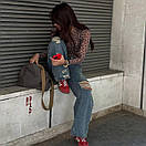 Жіночий топ у леопардовий принт із сітки з довгими рукавами (р. 42-44) 10ma1268, фото 3