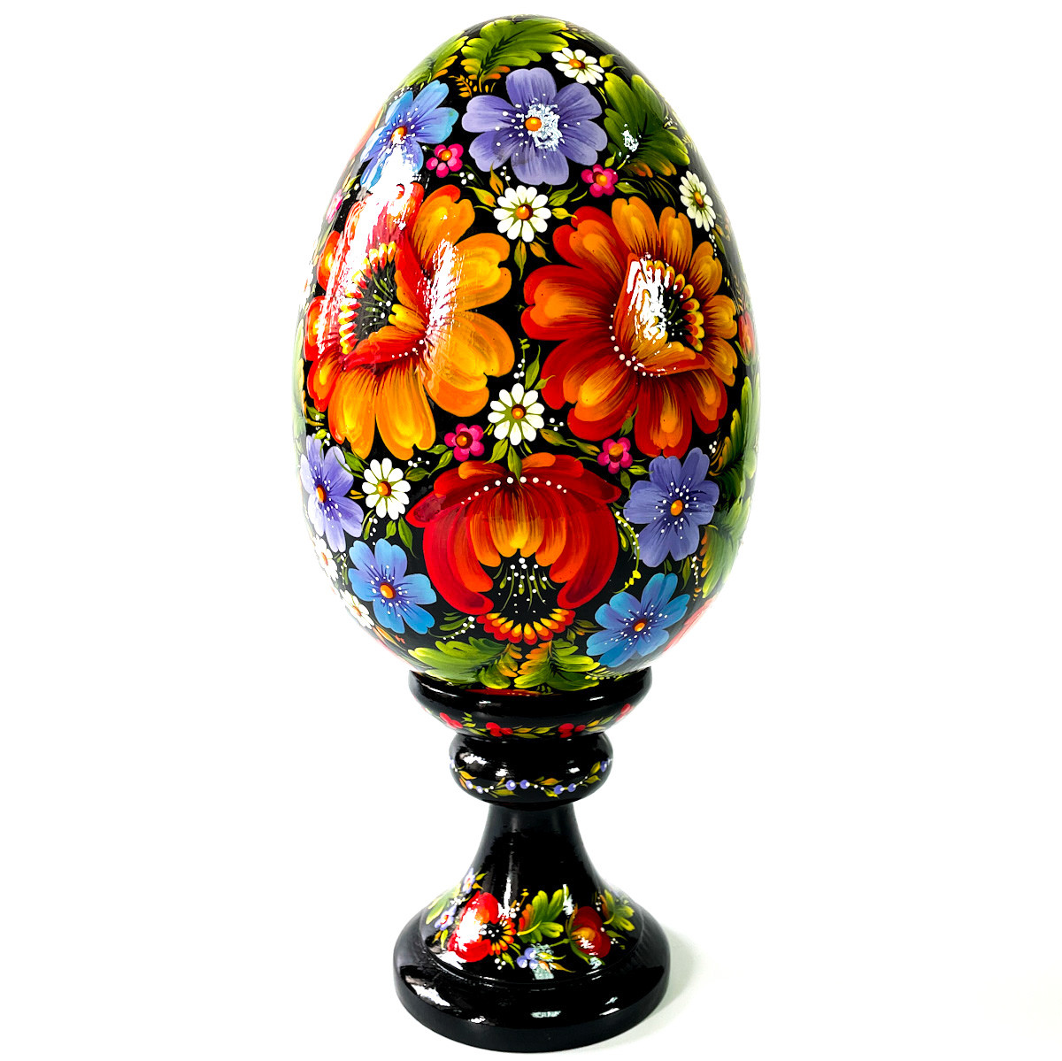 Великодній подарунок прикраса декор ПИСАНКА ЯЙЦЕ з дерева велике ручної роботи розписний сувенір 32 см, фото 1