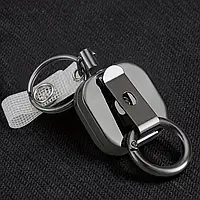 Карабін ретрактор висувний брелок із металевим корпусом для ключів зі сталевим тросом