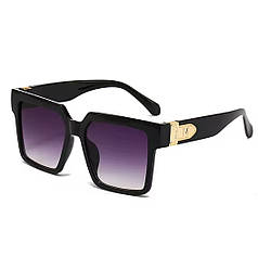 Вінтажні сонцезахисні окуляри Black Double Grey sun glasses 5367