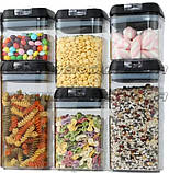 Набір ємностей для сипких продуктів 6 шт. Edenberg EB-18473 Набір контейнерів сипких продуктів із кришкою, фото 3