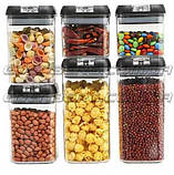Набір ємностей для сипких продуктів 6 шт. Edenberg EB-18473 Набір контейнерів сипких продуктів із кришкою, фото 5