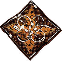 Стильна молодіжна хустка Louis Vuitton із натуральної тканини. М'яка весняна хустка