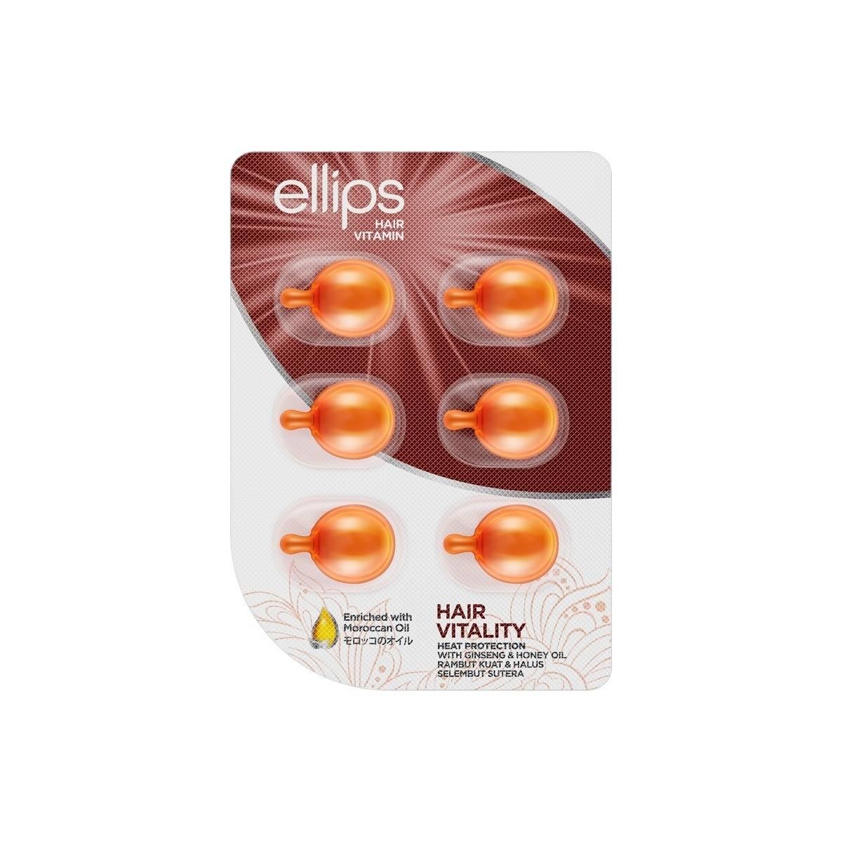 Олія для волосся Ellips з вітамінами, женьшенем і медом «Життяна сила», 6 шт. x 1 мл, фото 1