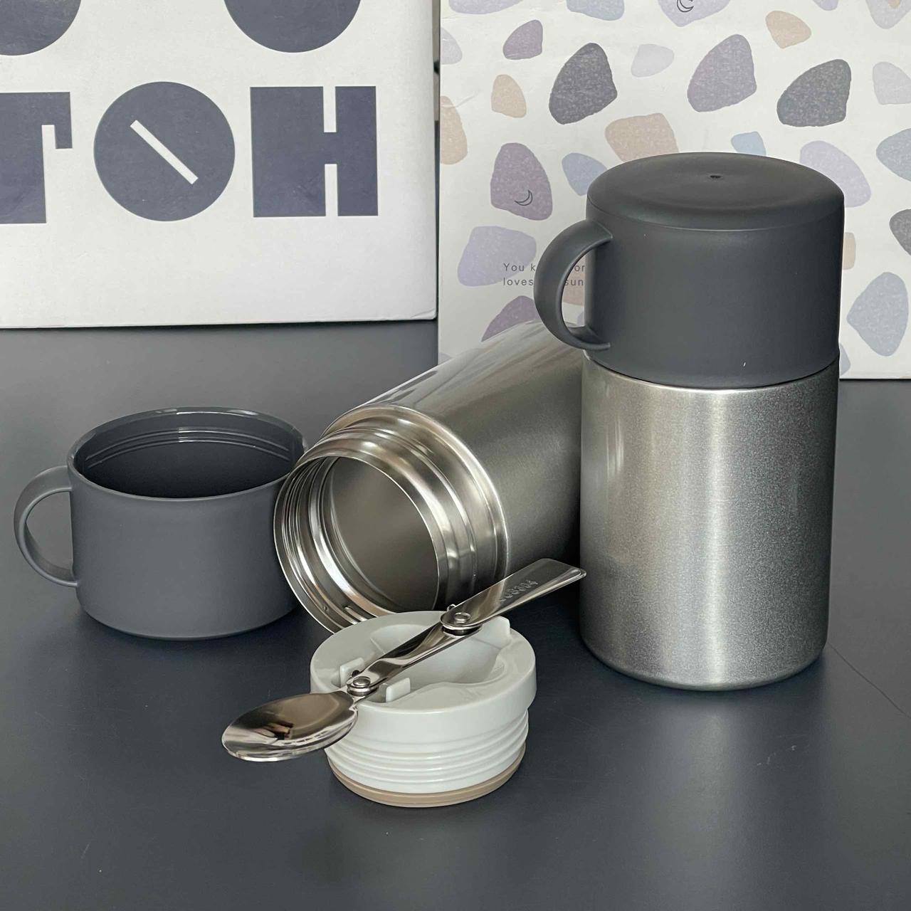 Ланч - бокс, термос для їжі, срібний, фото 1