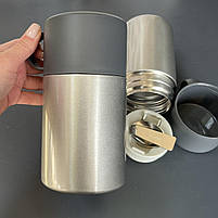 Ланч - бокс, термос для їжі, срібний, фото 2