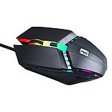 Комплект 198I G506 дротова ігрова клавіатура для однієї руки та миша з підсвіткою Black, фото 2