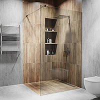 Скляна душова перегородка 2000х900мм. скло: прозоре, колір фурнітури: PSS - полірована