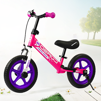 Стильний рожевий велобіг ранбайк 12" дівчинці від 2 років Балансуючий велосипед для навчання їзді Дзвінок гальма