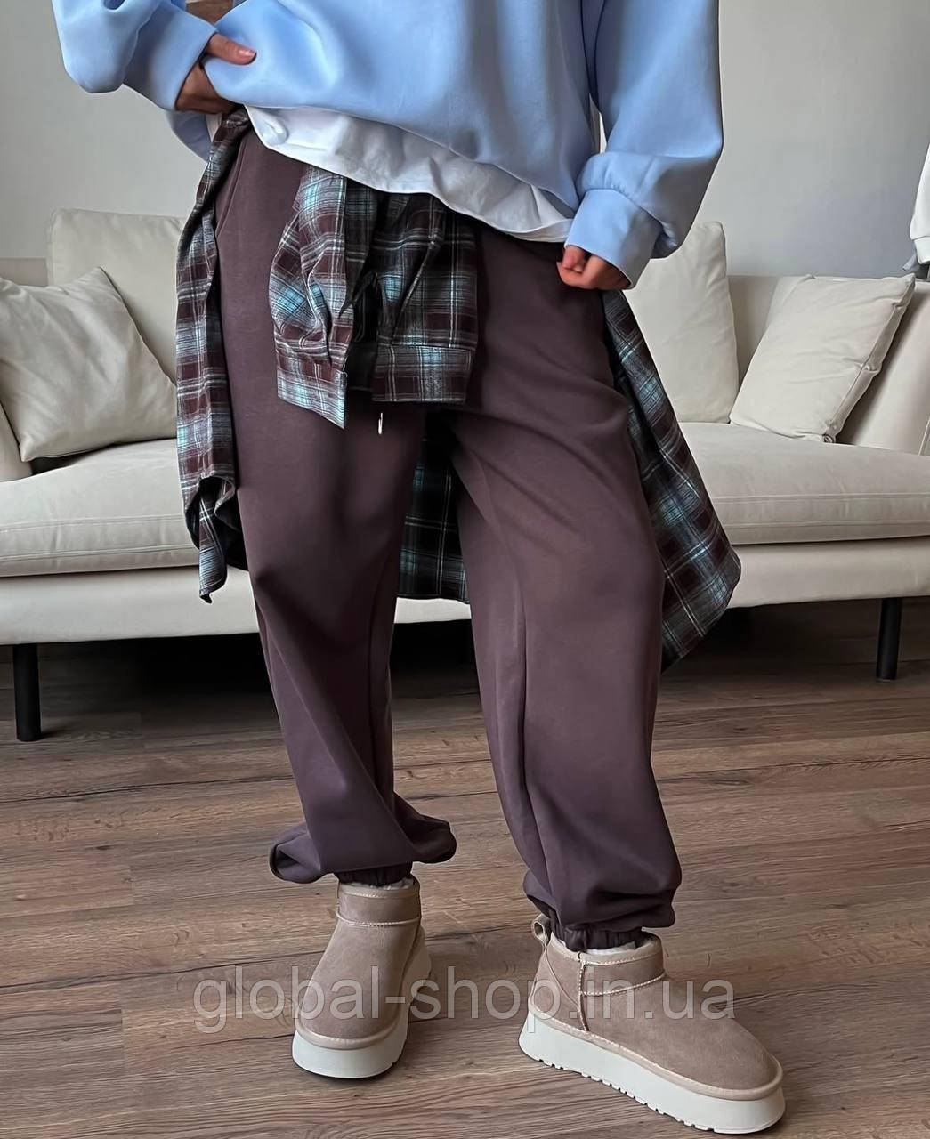 Трендові джогери на весну, висока посадка, колір шоколад