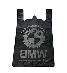 Пакет BMW з ручкою 34*60 чорний 50 мк 50шт/уп
