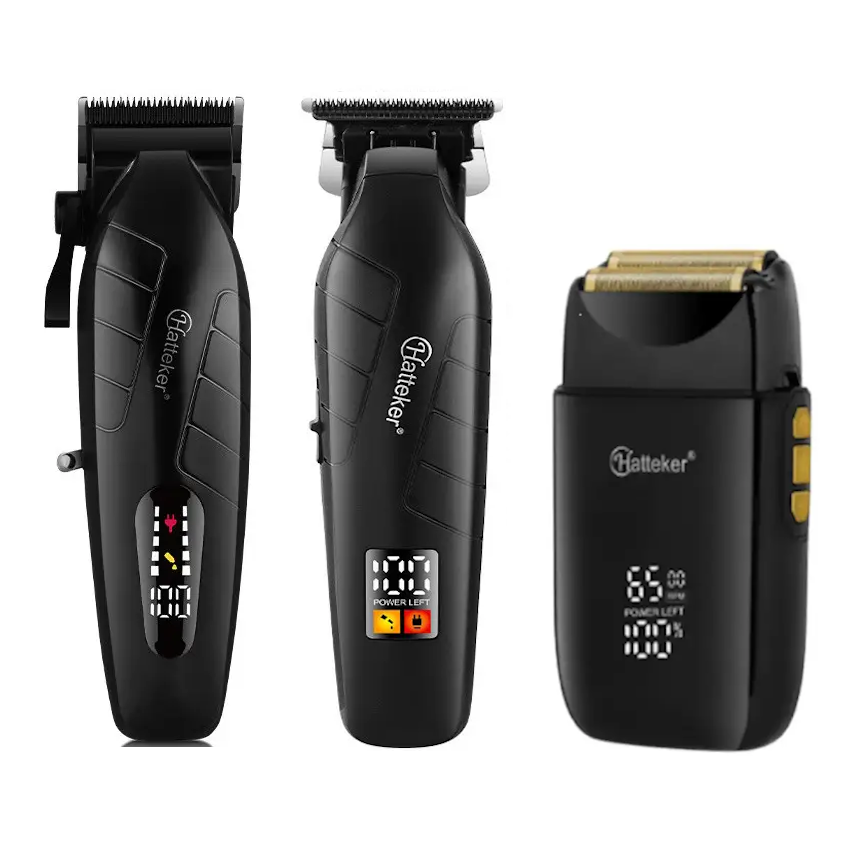 Комбо-набір (машинка+тример+шейвер) Hatteker Cordless Black (HT-6036+HT-6029+HT-919)