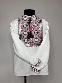 Вишиванка для хлопчиків "Спас" з білого домотканого полотна