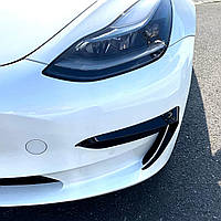 Губа на бампере Tesla Model 3 Тесла Модель 3 2017 + молдинг на передний бампер Сплиттер