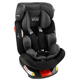 Автокрісло дитяче Joy SafeMax (ISOFIX, група 1-2-3, обертається на 360 градусів) SF-62860 Чорно-сіре