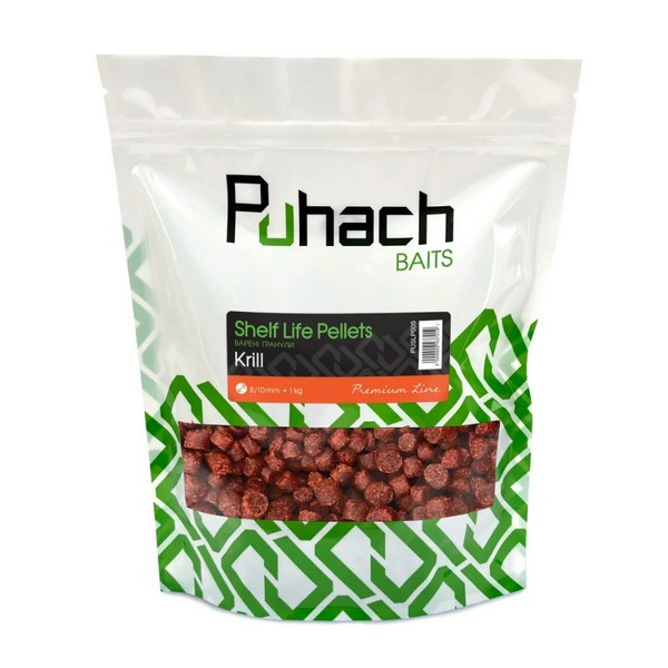 Пелетс Puhach Baits Premium Line Shelf Life Pellets - Krill 4,5+6mm 1kg, фото 1