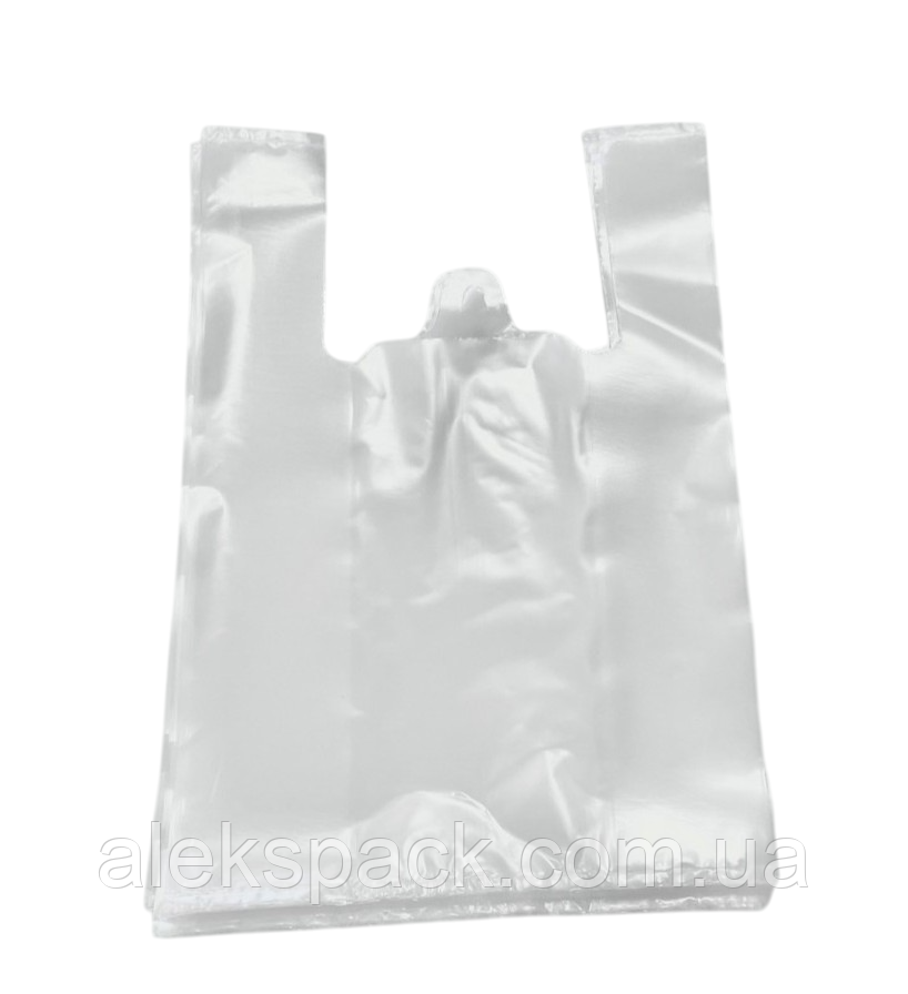 Пакет прозорий з ручкою без лого 30*45 50 мк 50шт/уп, фото 1