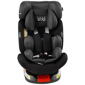 Автокрісло дитяче Joy SafeMax (ISOFIX, група 1-2-3, обертається на 360 градусів) SF-62860 Чорно-сіре