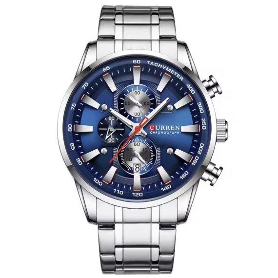 Чоловічий наручний класичний годинник Curren Pacific (Сріблястий), фото 1