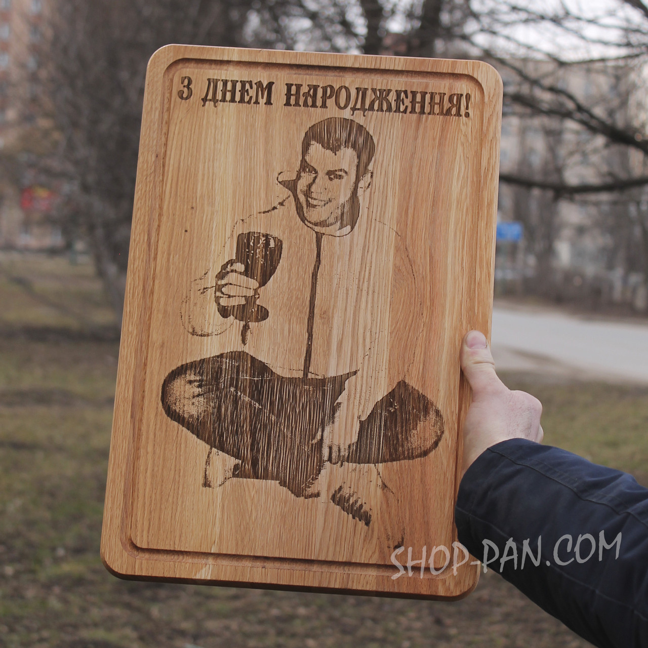 Кухонна дошка з гравіруванням по фото, персоналізована, дерев’яна, індивідуальний подарунок, унікальний дизайн