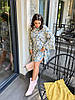 Простора легка сукня в ретро стилі з комірцем стійкою і рюшем по подолу, фото 4