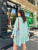 Простора легка сукня в ретро стилі з комірцем стійкою і рюшем по подолу, фото 7
