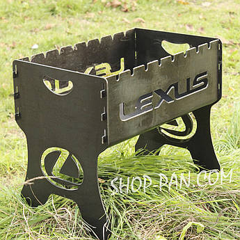 Розбірний мангал LEXUS на 6 шампурів з персональним написом — ідеальний подарунок