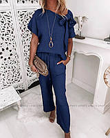 Жіночий літній костюм (блуза + штани) норма та батал новинка 2025