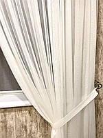 Тюль молочний однотонний бамбук ніжний висота 3 м