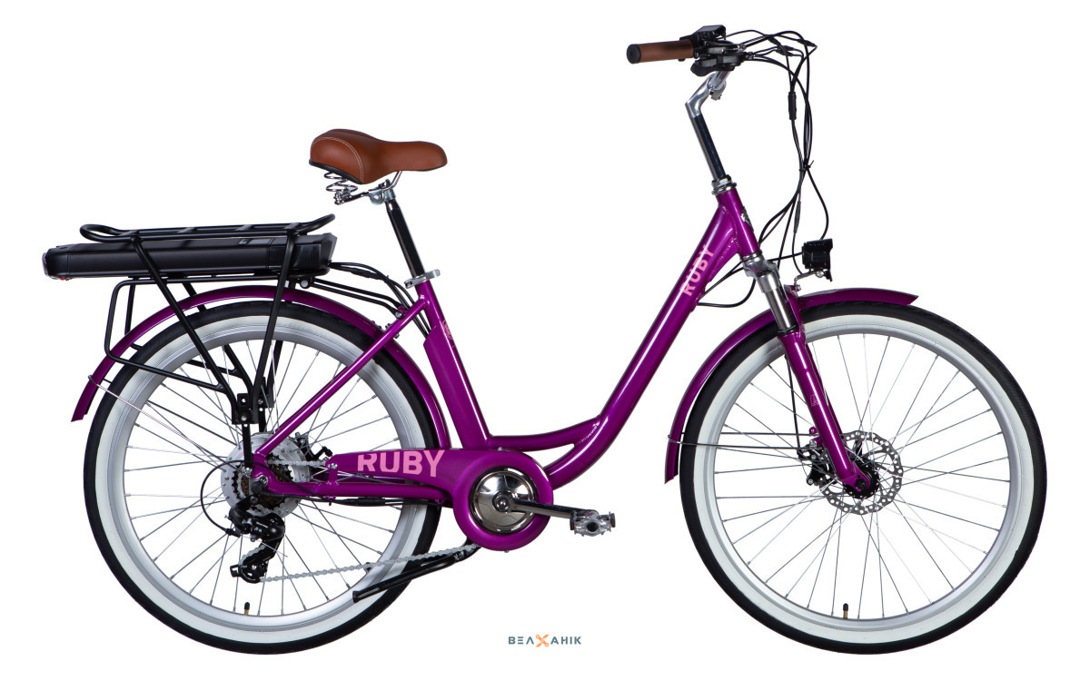 Електровелосипед 26" Dorozhnik eRUBY DD FR 500Вт 36В 17,5 Аг (рама 17") AL пурпуровий