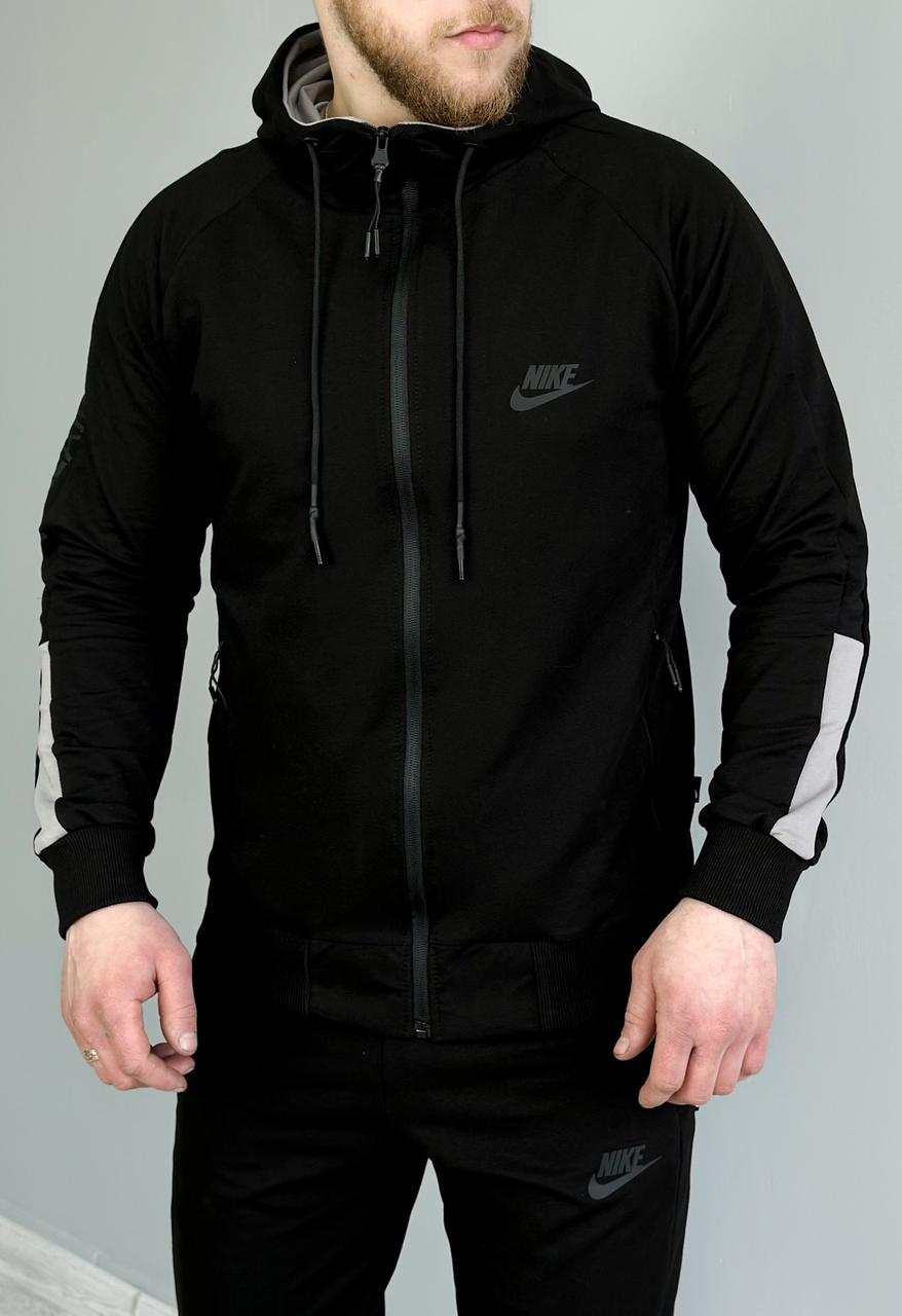 Спортивний костюм Nike весна осінь, чоловічий спорт костюм Найк із капюшоном чорний