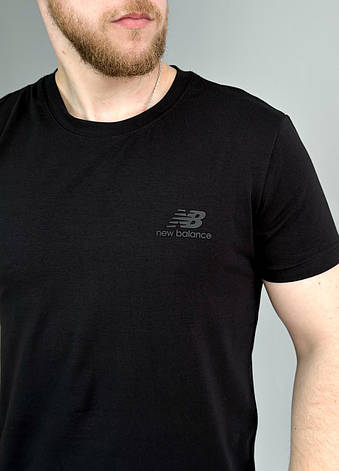 Чоловіча футболка New Balance спортивна футболка Нью Баланс чорна, фото 1