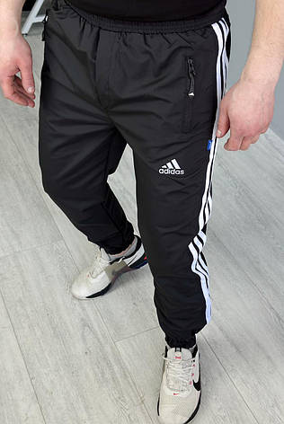 Спортивні штани Adidas чоловічі адіас чорні спортивні штани з лампасами, фото 1