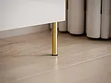 Набір меблів для вітальні на прямих ніжках Aurora Gloss (білий глянець/золотий), фото 3