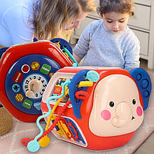 Розвиваюча музична іграшка 12в1 Мультибокс-Сортер Слон 919-1, Червоний (IGR24)