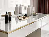 Туалетний столик з дзеркалом Aurora Gloss II Elite (білий глянець/золотий), фото 4