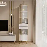 Вітрина на косих ніжках Aurora Gloss (білий глянець / золотий), фото 2