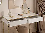 Туалетний столик на каркасі Aurora Gold Gloss (білий глянець/золотий), фото 2