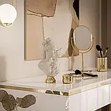 Туалетний столик на косих ніжках Aurora-S Gloss (білий глянець/золотий), фото 3
