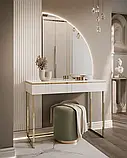 Туалетний столик на каркасі Aurora-Q Gold Gloss (білий глянець/золотий), фото 2